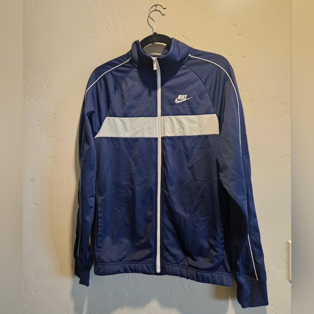 🎉3 For $15🎉Nike NSW Classic Full Zip Track Jacket Retro Blue Men's Size Small